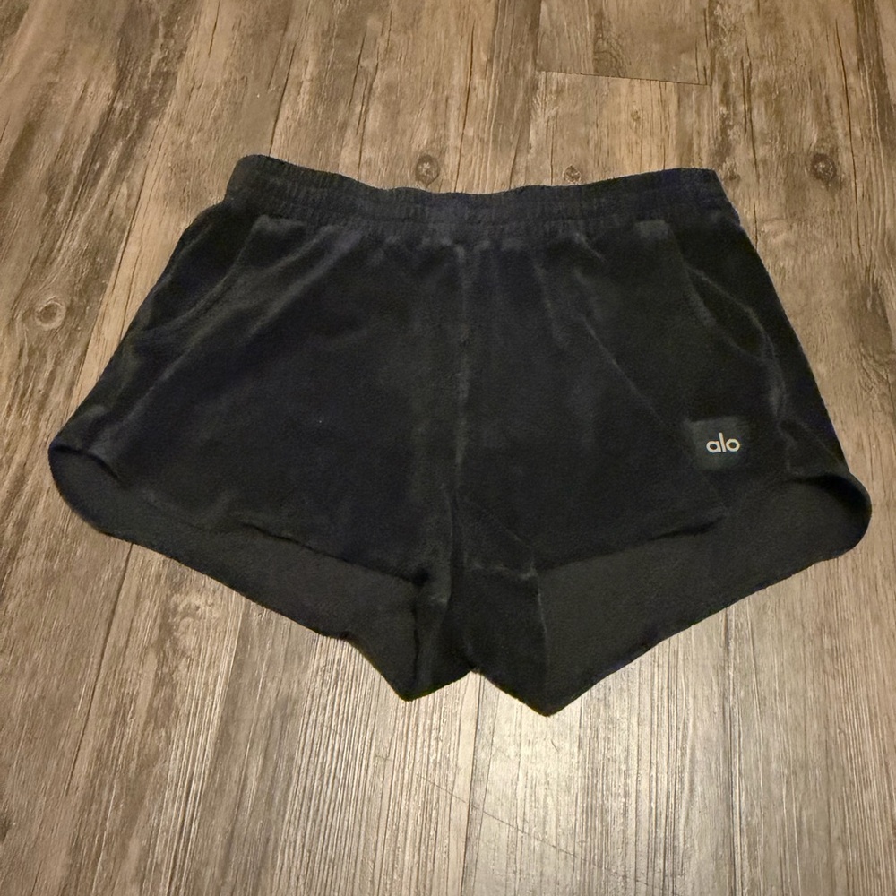 Alo Yoga Beachside Terry High-Waist Shorts Black Large